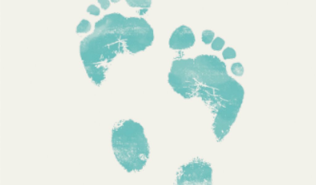 Turquoise footprint on beige background as a print at Sundy Praia