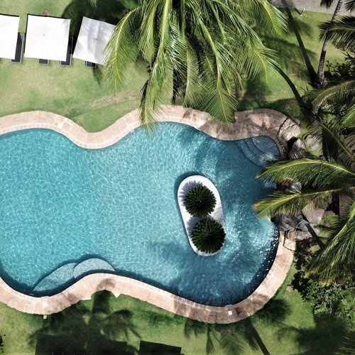 Aerial view of pool at Omali resort