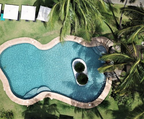 Aerial view of pool at Omali resort