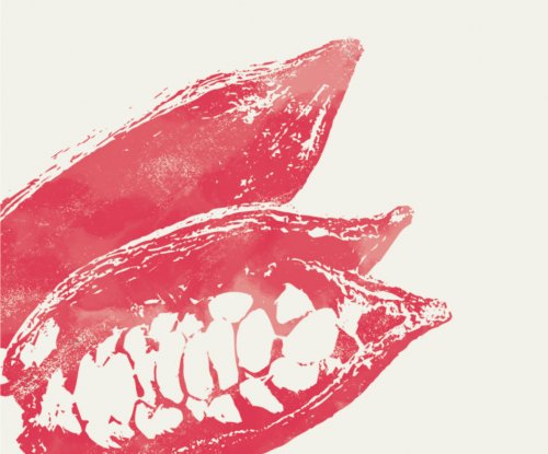 Artistic illustration of a red open cocoa fruit from the Príncipe Collection Hotels.